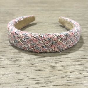 Pink Tweed Padded Headband - Women’s Hair Accessory